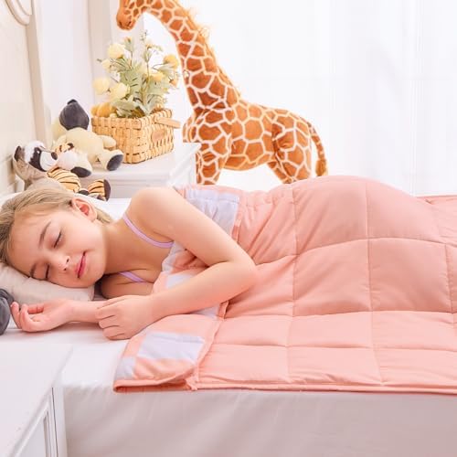 yescool Pink Checkered Weighted Blanket 5 Pounds Plaid Weighted Throw Blanket, Heavy Blanket for Sleeping, Tartan Bed Throw Blanket Gifts for 40-60lbs, 36"x48" - Image 3
