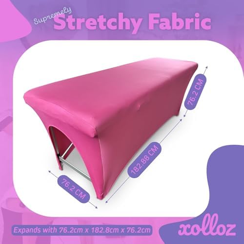 Massage Table Cover, 6 ft Stretch Lash Bed Cover, Pink - Image 4