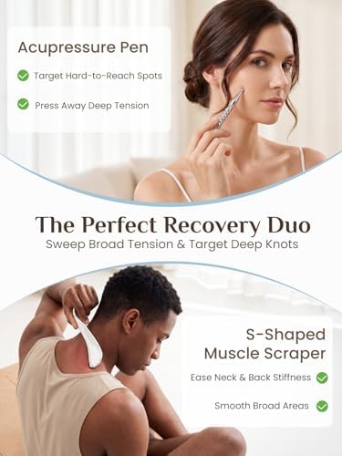 Rena Chris Stainless Steel Muscle Scraper Tool and Acupressure Pen 2-Pieces - Image 2