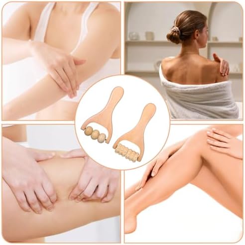 Telooco 2Pcs Wooden Massage Roller, Handheld Wood Massage Tools - Image 4