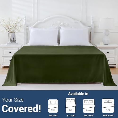 Bulk Full Flat Sheets Only, 6 Pack Quick Sort Top Bed Sheet, Color-Coded Label Threads, Wrinkle-Free Shrinkage Durable Microfiber Hotel Motel Airb&bs Essentials for Hosts (81"x96",Olive Green) - Image 5