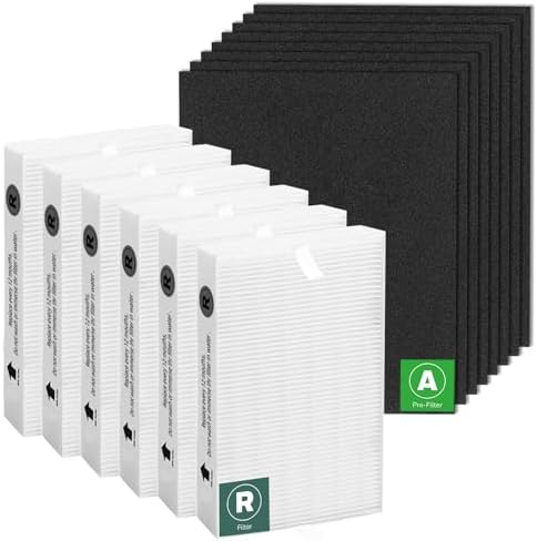 HPA300 Replacement Filters for Honeywell HPA300 Series Air Purifier, HPA300, HPA304, HPA3300, HPA5300, HPA5350, HPA8350,Replace HRF-R3 (6 R Filters and 8 Pre-cut A Carbon Pre-filter) by APPLIANCEMATES by YourHomeApplianceMates