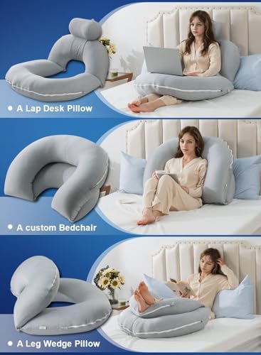 INSEN Reading Pillow, Back Pillow for Sitting in Bed and Couch, Gaming Pillow for Adults, Sit Up Support for Bed - Image 4