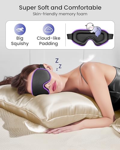WAOAW Sleep Mask for Men Women: Blackout Eye Masks for Sleep - 3D Breathable Soft Comfortable Eye Mask for Travel - Adjustable Light Blocking Night Masks for Sleeping - Image 5