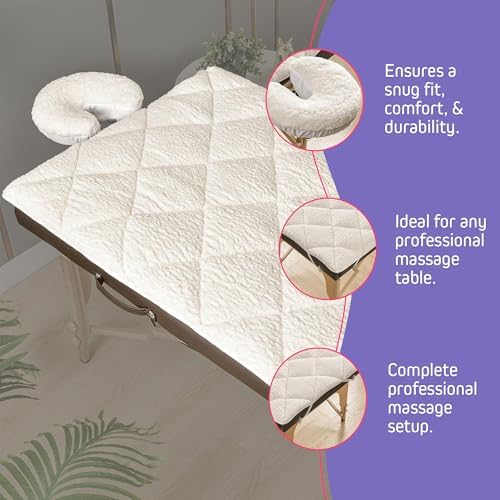 Double-Sided Massage Table Pad, Plush Fleece and Microfiber Cover, Soft Massage Bed Topper and Spa Cover, Ideal Table Accessories, 76"x34", White - Image 5