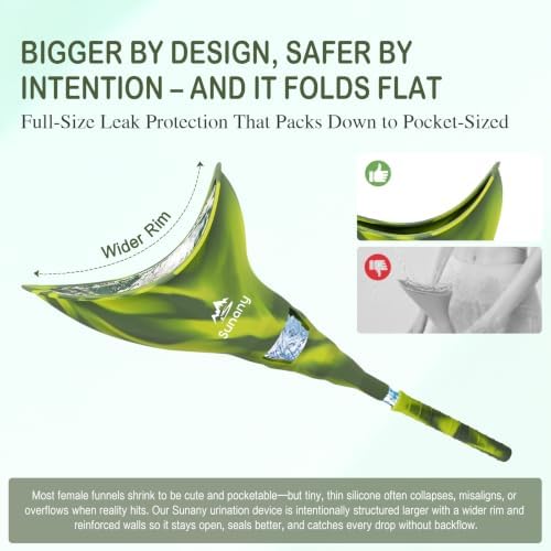 Female Urination Device, Reusable Female Urinal Silicone Women Pee Funnel | Women to Pee Standing Up, The Perfect Companion for Camping,Travel travel outdoor, folds compact, easy rinse - Image 2