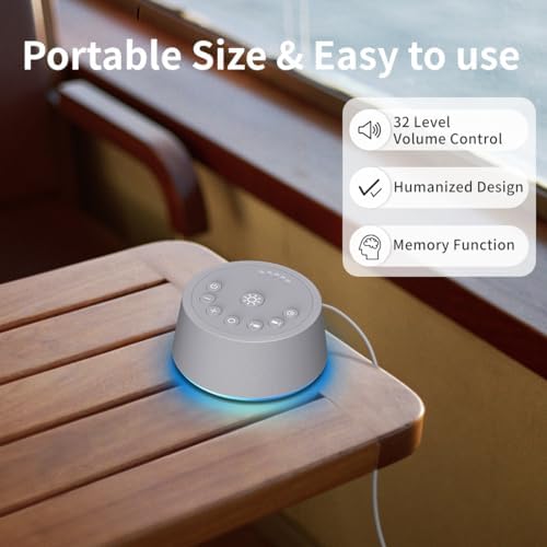 SoundLegend Sleep White Noise Sound Machines 32-Level Volume 30 Sounds 12 Colors Light 5 Timers Adjustable Light Brightness Compact for Everyone Travel Gift Memory Function - Image 5