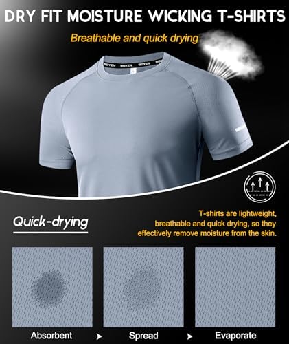Boyzn 1, 3, 5 or 7 Pack Men's Workout Running Shirts, Dry Fit Moisture Wicking T-Shirt, Gym Athletic Short Sleeve Tee Shirts - Image 6