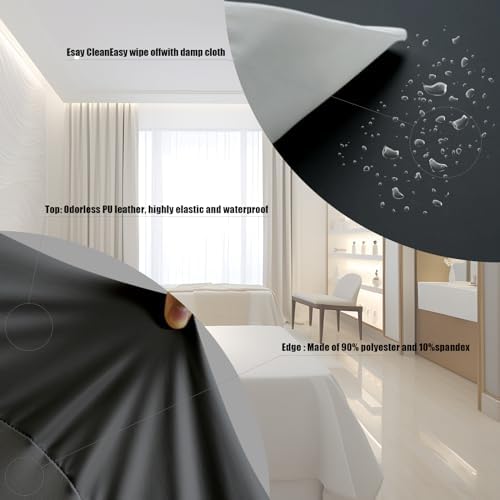 Lash Bed Cover Wipeable PU Leather Massage Table Cover Waterproof and Reusable Spa Bed Cover ，Odorless and High Elasticity Vegan Leather Lash Bed Topper（6FT，Top Pocket Design） - Image 2