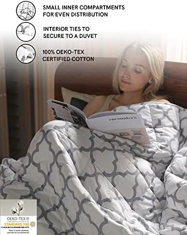 YnM Weighted Blanket,Heavy 100 Percent Oeko-Tex Certified Cotton Material, Bed Blanket for One Person of 160lbs, Ideal for Queen/King Bed (60x80 Inches, 17 Pounds, Lattice Scroll) - Image 5