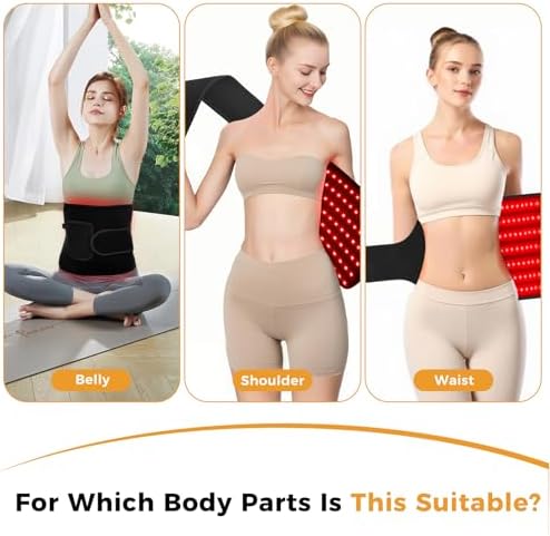 Red Light Therapy for Body, Infrared Red Lights Belt 660nm & 850nm Infra LEDs Light for Body Back Knee Hands Waist Relax, Birthday Christmas Gift for Women Men Mom Father Lover 21.45 * 11 Inch - Image 3