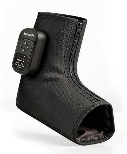 Foot Massager with Air Compression and Heat, FSA Eligible HSA Portable Cordless Ankle and Calf Massager with 5 Modes & 5 Intensities, Lightweight Compression Boots for Muscle Relaxation (1PC) by Swancode
