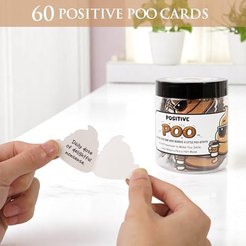 Positive Poo Jar – Funny Gag Gift for Men Women Teens 60 Hilarious Affirmations Cards, Unique Birthday Graduation Gifts for Daughter Son End of Year Student Gift Mothers Day Gifts for Mom Daughter - Image 3