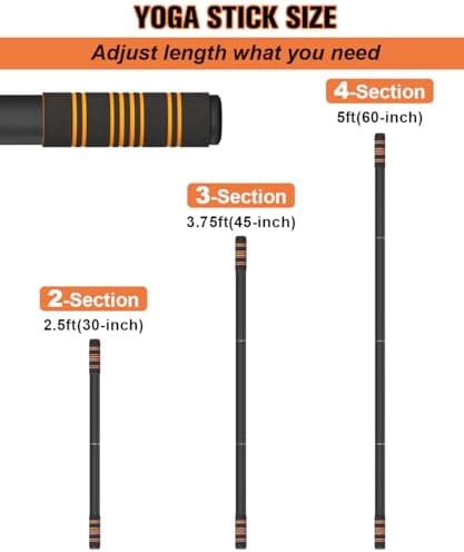 Queension 5ft Yoga Stick Adjustable Stretching Bar for Mobility & Balance - Image 2