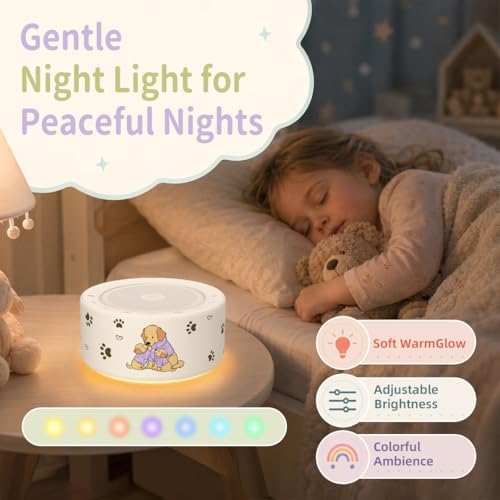Kipcush White Noise Machine for Baby & Adults, Sleep Sound Machine with 30 Soothing Sounds, 8-Color Night Light, Memory Function, White Noise for Sleeping, Nursery, Office, Travel, Relaxation - Image 6