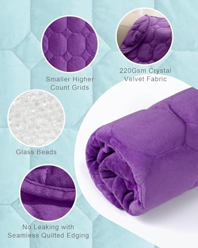Cottonblue Small Weighted Lap Blanket 5lbs for Adults Teens 29"x33",Purple - Image 4