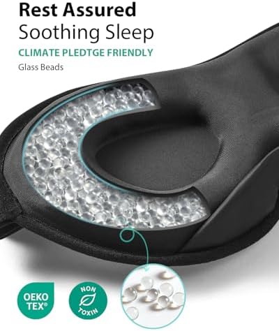 MABAO Weighted Sleep Mask, 100% Blackout Blindfold for Sleeping, Blue - Image 6