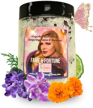 Fame & Fortune Bath Salts – Dead Sea Salt Bath Soak for Abundance, Self Care, Spiritual Cleansing & Ritual Use 12oz by TheGoddessofFlame