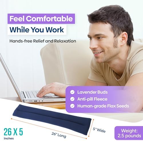 SunnyBay Lavender Heating Pad, Neck and Shoulder Wrap, 26x5 inch - Image 2