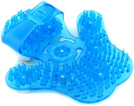 SAMYO Palm Shaped Massage Glove Body Massager with 9 360-degree-roller Metal Roller Ball Beauty Body Care (Blue) - Image 2