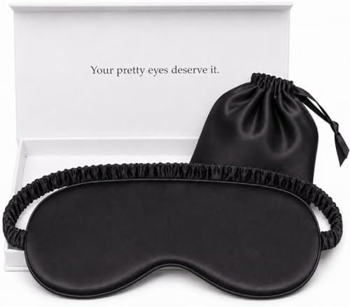 Silk Sleep Mask Light Blocking Luxury 100% Mulberry 19mm Silk Eye Mask Eye Cover Blindfold Ultra Soft Light & Comfy Anti Aging Skin Care with Travel Bag Gift Package by YanserSelection