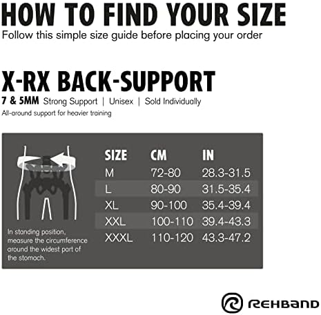 Rehband X-RX Back Support, Heavy weightlifting support 7mm neoprene, 2-in-1 back support with integrated lifting belt for heavy weight lifting workouts - Image 5