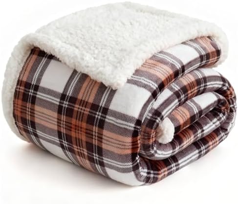 Gracelife Sherpa Fleece Throw Blanket for Couch, Fluffy Plush Warm Fuzzy Blanket for Women and Men, Cozy Thick Soft Twin Blanket for Bed (Orange-2, 60"*80") - Image 6
