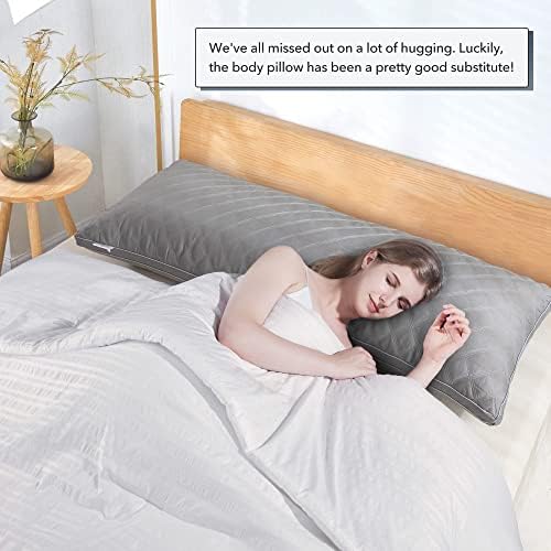 Leeden Body Pillow Insert 20 x 54 for Side Sleepers Grey Support - Image 2