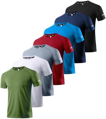 Boyzn 1, 3, 5 or 7 Pack Men's Workout Running Shirts, Dry Fit Moisture Wicking T-Shirt, Gym Athletic Short Sleeve Tee Shirts by Boyzn