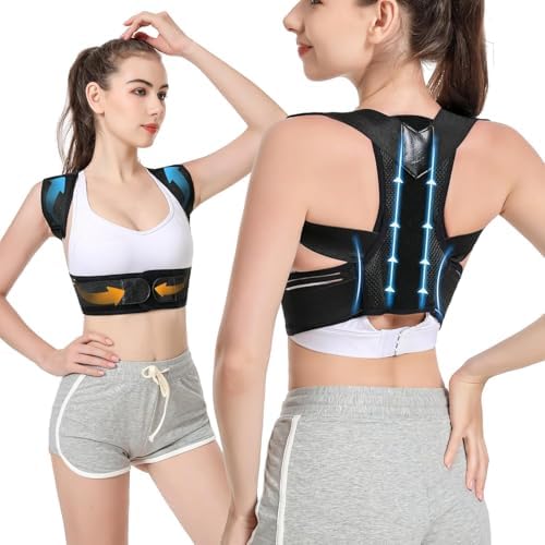 Back Brace Posture Corrector, Adjustable Posture Back Brace, Men/Women back posture corrector, Upper and Lower Back Pain Relief - Scoliosis, Hunchback, Spine Corrector (M) by Unknown