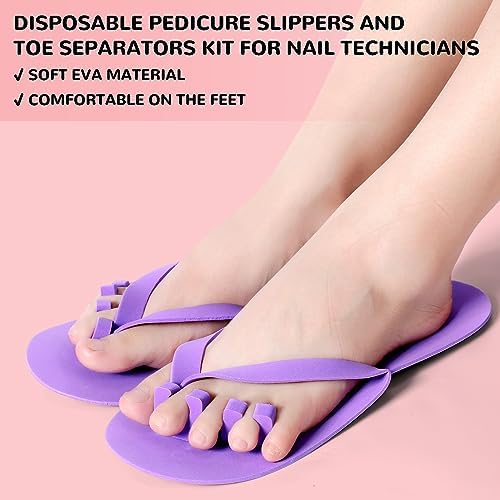 Suhine 120 Pair Disposable Pedicure Slipper and Toe Separators Kit - Image 2