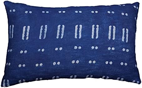 Trade Star Handloomed Authentic Large Bed Pillowcase Throw Cushion Cover 100% Cotton Lumbar Pillow Cover Decorative Spring Farmhouse Indian Couch Pillow for Room Decor (Indigo Blossom 14X22 INCHES) by TradeStar