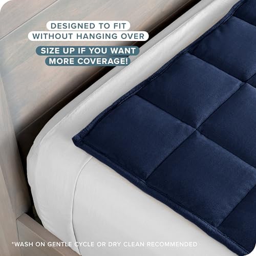 Bare Home Minky Fleece Weighted Blanket (Dark Blue, 48"x72" 15lbs) - Image 3