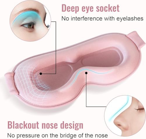 Sleep Mask for Lash Extensions, 3D Contoured Weighted Eye Cover - Image 3