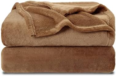 NANPIPER Fleece Blankets Super Soft Flannel Fuzzy Blanket for Bed Couch Luxury Cozy Plush Microfiber Blanket-Twin Size Coffee Brown by NANPIPER