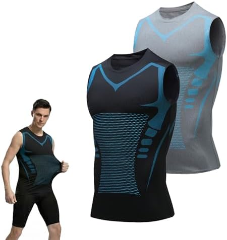 Compression Shirt Men, Men Shaping Sleeveless Vest, Sport Running Wicking Dry Fit Breathable Sleeveless Gym Shirt by Unknown