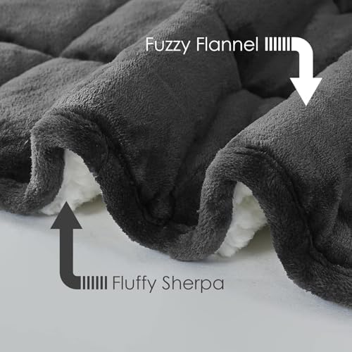 yescool Weighted Blanket for Adults (20 lbs, 60" x 80", Medium Gray) Heavy Blanket for Sleeping Perfect for 140-160 lbs, Queen Size Breathable Blanket with Premium Glass Bead, Machine Washable - Image 4