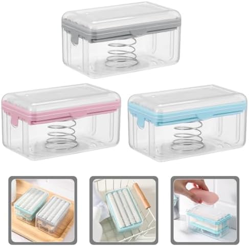 3Pcs Roller Soap Box Foaming Soap Dish with Drainage for Bathroom Countertop Multi-Functional Set - Image 4
