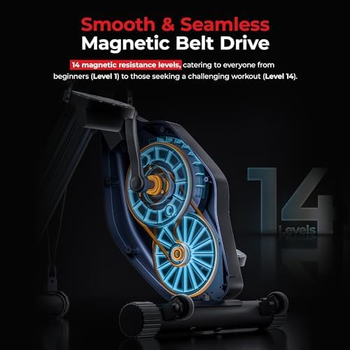Sunny Health & Fitness Smart Foldable Magnetic X-Bike, Low-Impact Workouts - Image 3