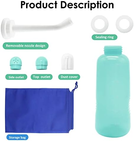 Peri Bottle Postpartum, RUFCRIL 500ml Bidet Bottle, Upside Down Peri Bottle, Boilable TPE, Travel Bag, for Perineal Care, Hemorrhoid Care, Feminine Cleansing & Baby (Green) - Image 3