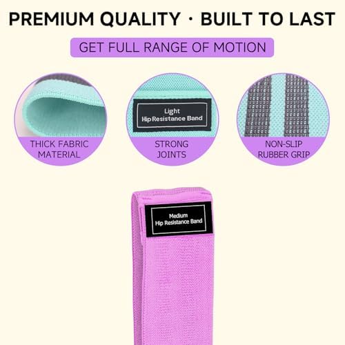 Resistance Bands, Fabric Workout Bands for Women & Men, Cloth Booty Resistance Loop Bands, Thick Squat Bands for Home Fitness, Gym, Yoga, Pilates for Butt Legs Thigh Hip Glute - Image 6