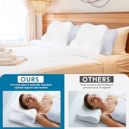 HunnmingRe Pillow Case for Cervical Neck, White, Queen Size - Image 3