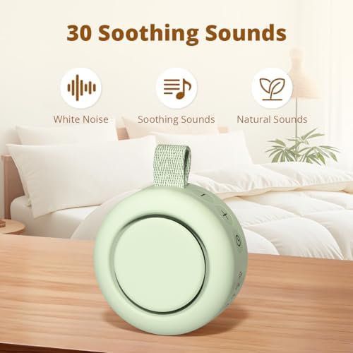 Portable Sound White Noise Machine Baby Shushing Sleep Soother 30 Soothing Sounds for Baby Kids Adults Pets 4 Timers Memory Function Brown Pink Noise Sleep Machine for Home Travel Office - Image 3