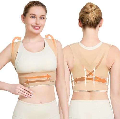 Invisible Posture Corrector for Women Lightweight Adjustable Back Brace for & Upper Back Shoulder Neck Pain Relief - Improve Posture Correct Hunchback Slouching Spine Corrector Under Clothes Large by Unknown