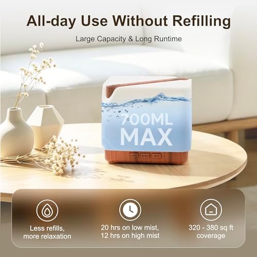 ASAKUKI Essential Oil Diffuser for Home Large 700 ml Humidifier - Image 5