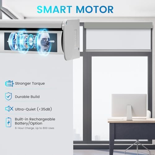 Motorized 100% Blackout Roller Shades – Custom Smart Blinds with Remote, Rechargeable Battery or Plug-in Motor, Tuya WiFi Optional, Home & Office Automatic Window Shades (Honey Beige/CH9442) - Image 3