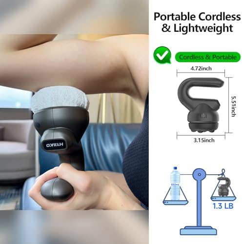 HYAKO F2 Handheld Mini Orbital Buffe Relief Massager-Adjustable Multi Speed - Image 6
