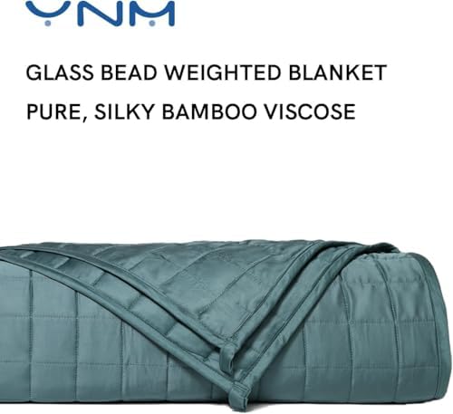 YnM Cooling Weighted Blanket for Adults, 15lbs Heavy Bed Throw for One Person of 140lbs, Perfect for Hot Sleepers or Warm Climates with Rayon/Glass Beads(60x80 Inches, Queen Bed, Sea Grass) - Image 2