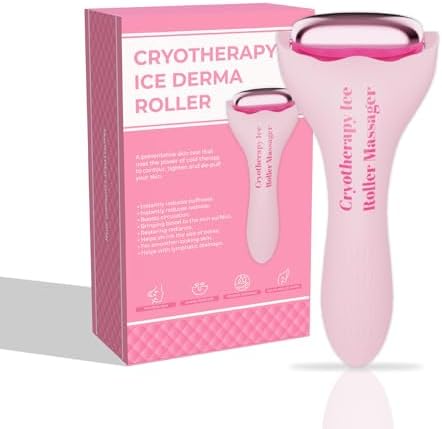 Facial Ice Roller for Skin Care - Aluminum Face Roller to De-Puff, Soothe & Tighten Pores - Cold Therapy Massage Tool for Radiant Glow by Unknown
