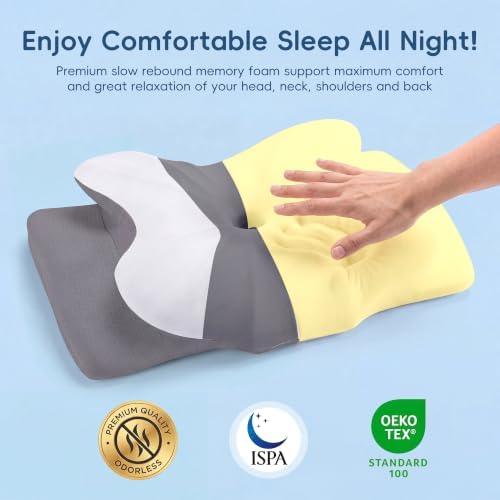 Cervical Neck Pillow for Pain Relief, Ergonomic Contour Memory Foam Pillow - Image 7